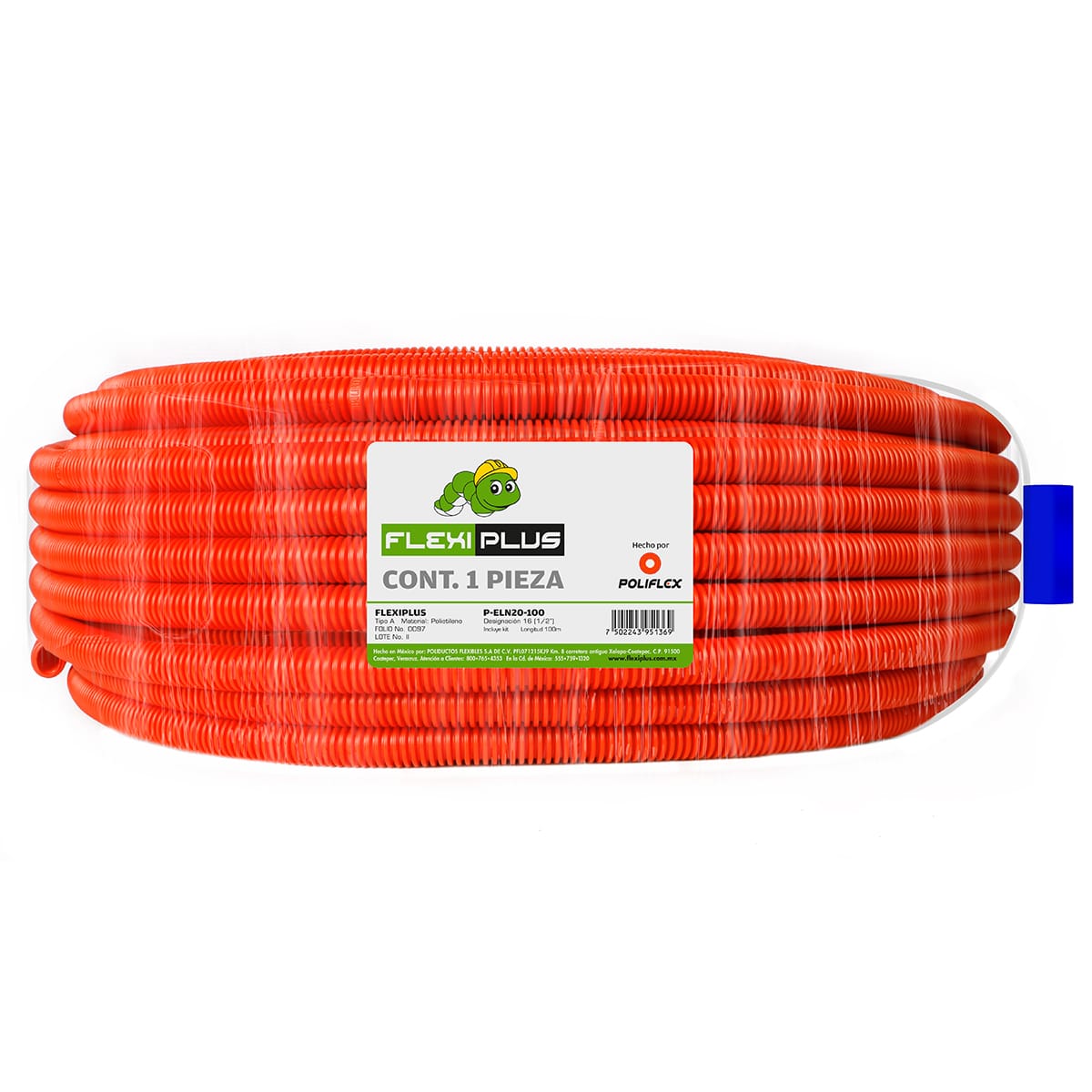 POLIFLEX NARANJA FLEXIPLUS  1/2" 100MTS